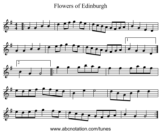 Flowers of Edinburgh - staff notation