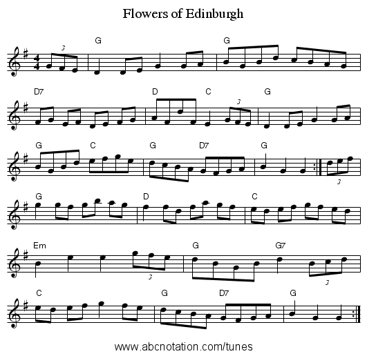 Flowers of Edinburgh - staff notation