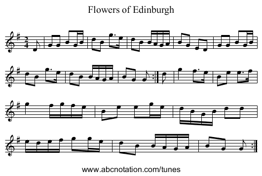 Flowers of Edinburgh - staff notation