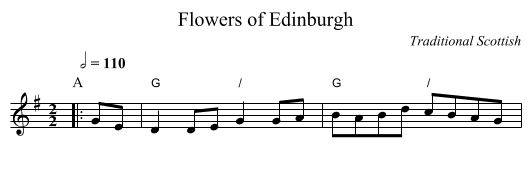 Flowers of Edinburgh - staff notation