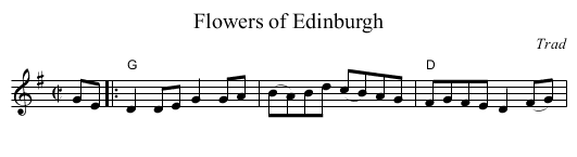 Flowers of Edinburgh - staff notation
