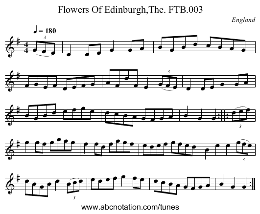 Flowers Of Edinburgh,The. FTB.003 - staff notation