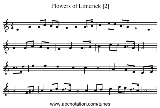 Flowers of Limerick [2] - staff notation