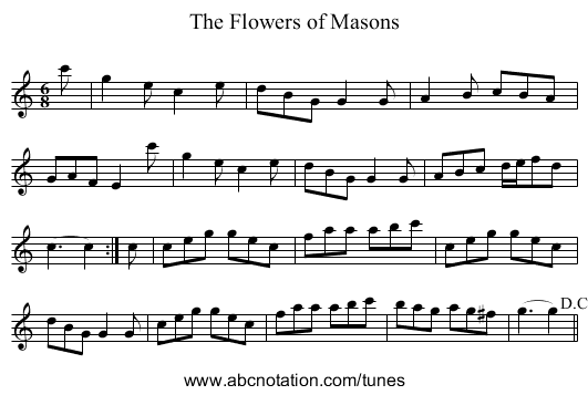 Flowers of Masons, The - staff notation