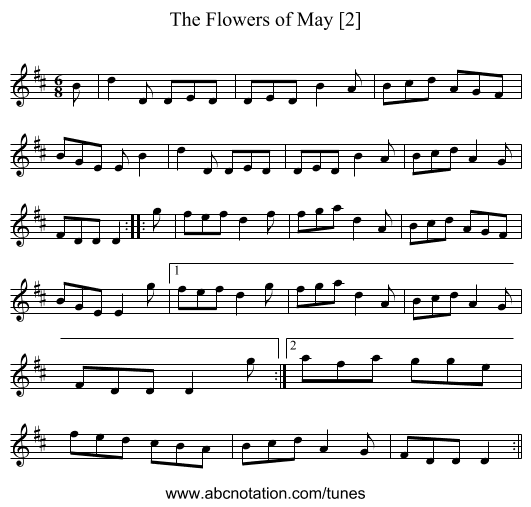 Flowers of May [2], The - staff notation