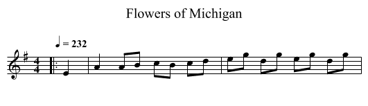 Flowers of Michigan - staff notation