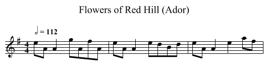 Flowers of Red Hill (Ador) - staff notation