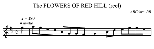 FLOWERS OF RED HILL (reel), The - staff notation