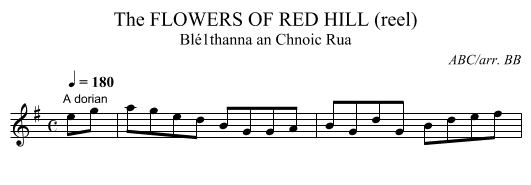 FLOWERS OF RED HILL (reel), The - staff notation
