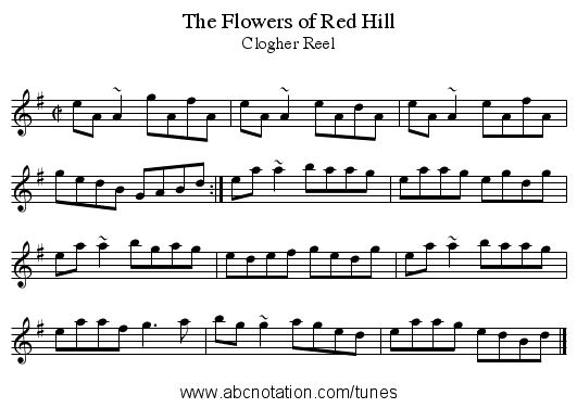 Flowers of Red Hill, The - staff notation
