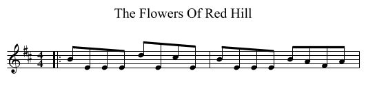 Flowers Of Red Hill, The  - staff notation