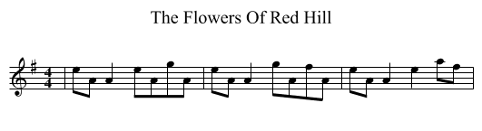 Flowers Of Red Hill, The  - staff notation