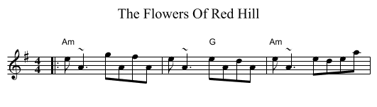 Flowers Of Red Hill, The  - staff notation