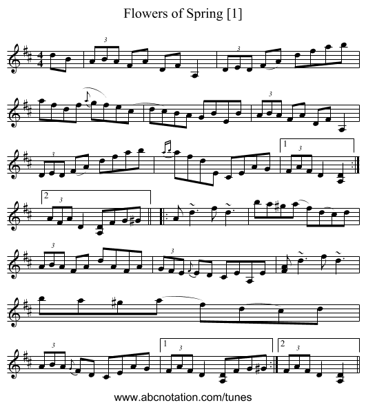 Flowers of Spring [1] - staff notation