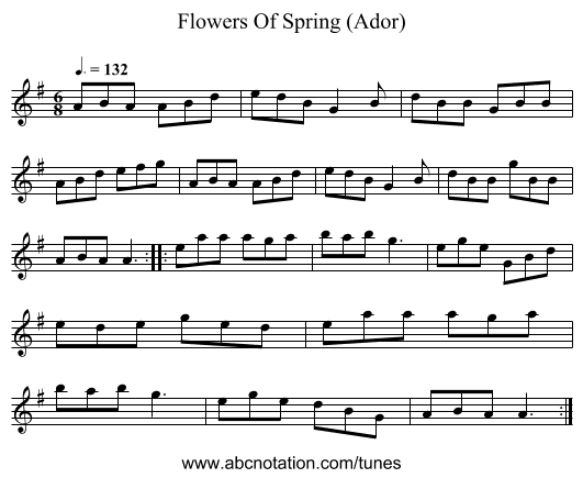 Flowers Of Spring (Ador) - staff notation