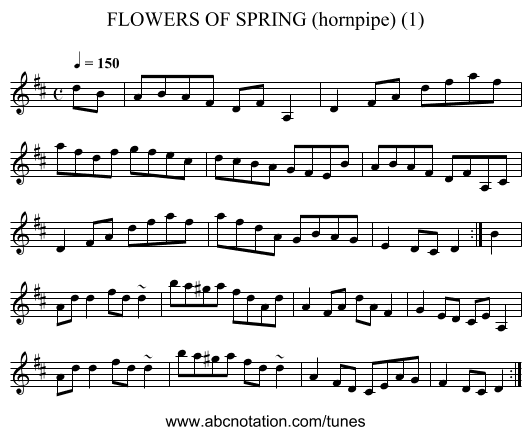FLOWERS OF SPRING (hornpipe) (1) - staff notation