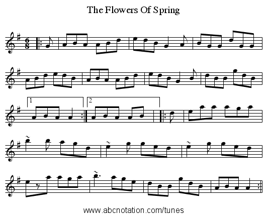 Flowers Of Spring, The - staff notation