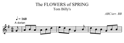 FLOWERS of SPRING, The - staff notation