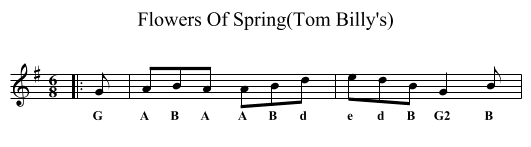 Flowers Of Spring(Tom Billy's) - staff notation