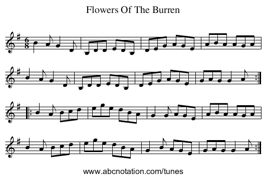 Flowers Of The Burren - staff notation