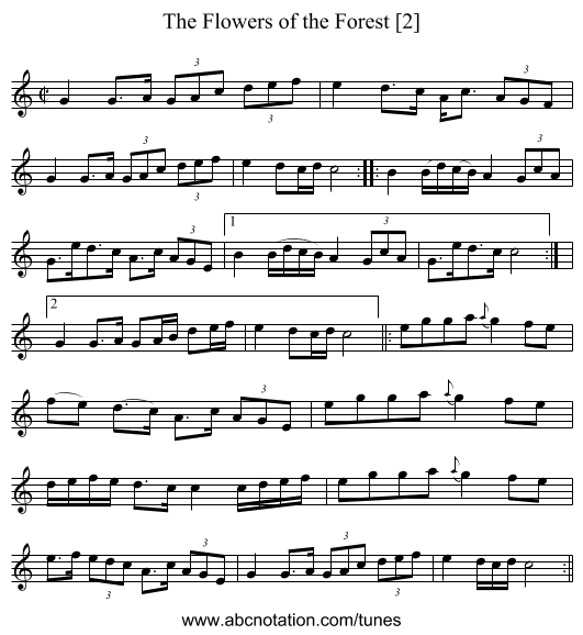 Flowers of the Forest [2], The - staff notation