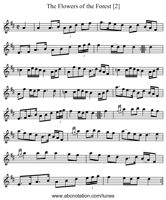 Flowers of the Forest [2], The - staff notation