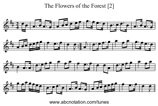 Flowers of the Forest [2], The - staff notation