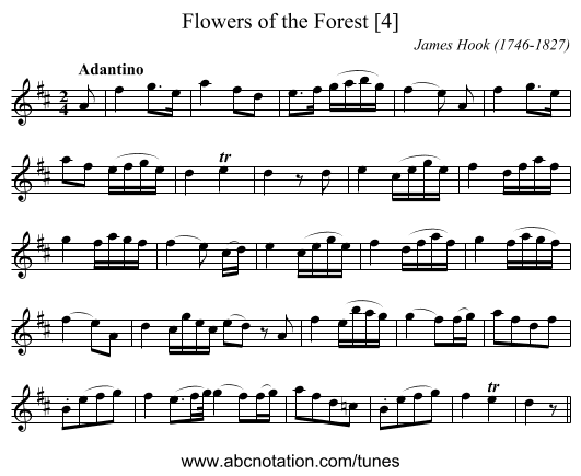 Flowers of the Forest [4] - staff notation