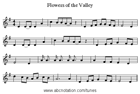 Flowers of the Valley - staff notation