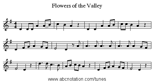 Flowers of the Valley - staff notation