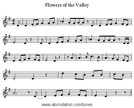 Flowers of the Valley - staff notation