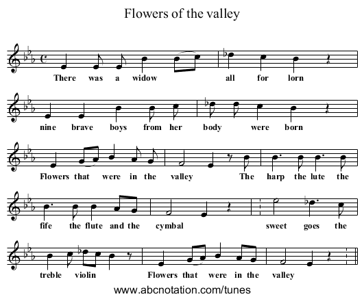 Flowers of the valley - staff notation