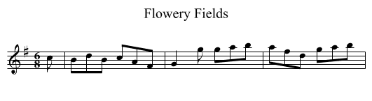 Flowery Fields - staff notation