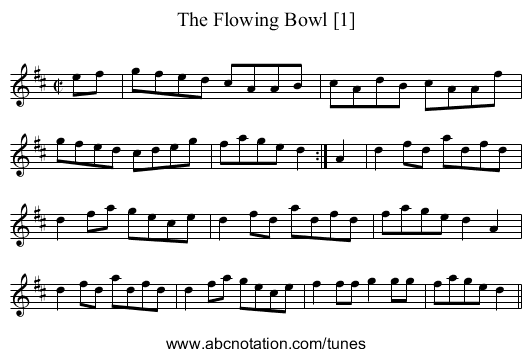 Flowing Bowl [1], The - staff notation