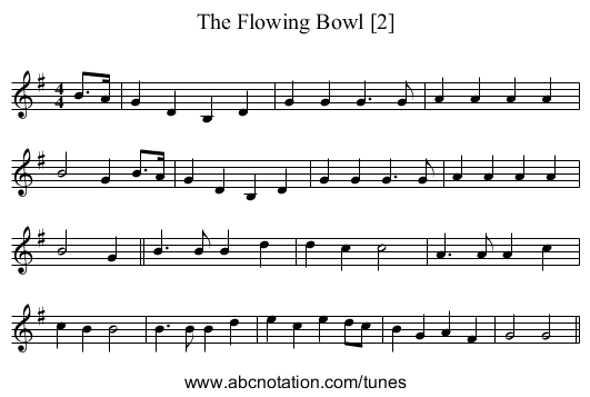 Flowing Bowl [2], The - staff notation