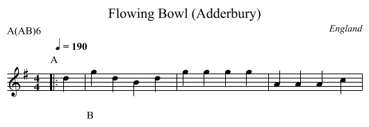 Flowing Bowl (Adderbury) - staff notation