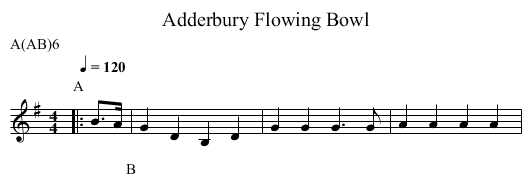Flowing Bowl, Adderbury - staff notation
