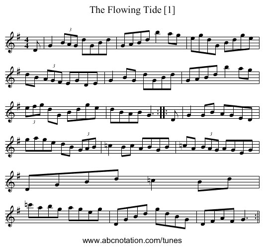 Flowing Tide [1], The - staff notation