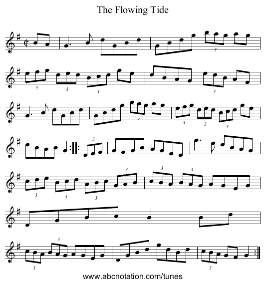 Flowing Tide, The - staff notation