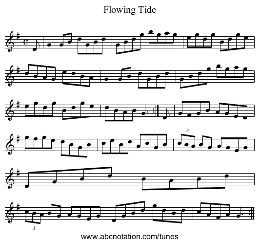 Flowing Tide - staff notation