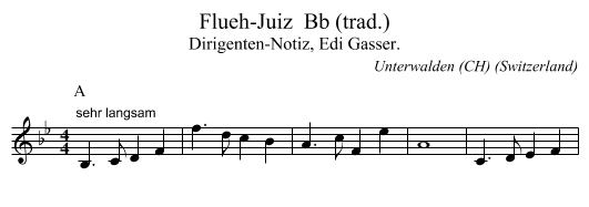 Flueh-Juiz  Bb (trad.) - staff notation
