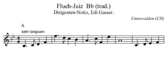 Flueh-Juiz  Bb (trad.) - staff notation