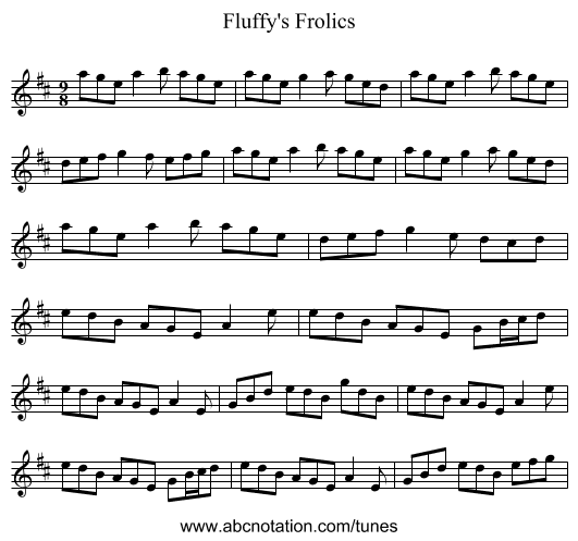 Fluffy's Frolics - staff notation