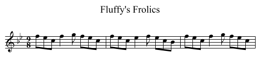 Fluffy's Frolics - staff notation