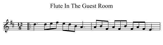 Flute In The Guest Room - staff notation