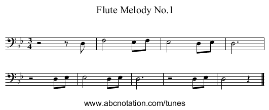 Flute Melody No.1 - staff notation