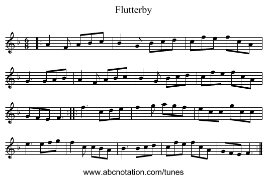 Flutterby - staff notation