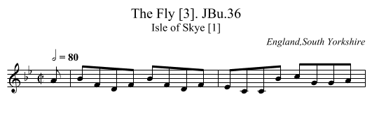Fly [3]. JBu.36, The - staff notation