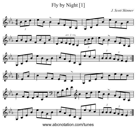 Fly by Night [1] - staff notation