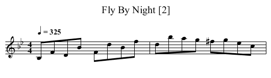 Fly By Night [2] - staff notation
